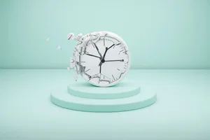 Time being Destroyed , Alarm Clock Concept Digitally Generated Image , 3D rendered
