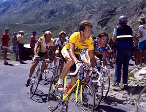 Tour de France Greg LeMond as race-leader on the Col de la Croix-de-Fer on stage 17 of the 1989 Tour de France from Brianvßon to Alpe d'Huez. (Photo by Graham Watson/Getty Images)