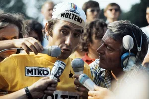 CYCLING-FRA-TDF-1974 Eddy Merckx wearing the yellow jersey at the 1974 Tour de France