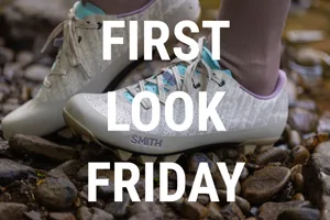 smith-quoc-shoes Quoc x Smith cycling shoes with text that reads First Look Friday.