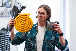 Ali Express_crop Simon von Bromley holding bike parts purchased on AliExpress