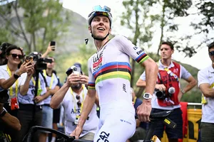 CYCLING TOUR DE FRANCE 2026 STAGE 6 Slovenian Tadej Pogacar of UAE Team Emirates XRG celebrates after stage 6 of the 2026 Tour de France cycling race, a stage of 186 km from Pau to Gavarnie-Gedre, on Thursday 09 July 2026. The 113th edition of the Tour de France starts on Saturday 4 July in Barcelona, Spain, and will finish in Paris, France on the 26th of July. BELGA PHOTO JASPER JACOBS (Photo by JASPER JACOBS / BELGA MAG / Belga / AFP via Getty Images)