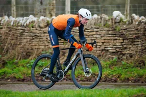 2026 Cannondale SuperSix Evo 3 (Gen 5) Man in BikeRadar cycling riding a 2026 Cannondale SuperSix Evo 3 (Gen 5)