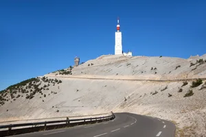 Mountain road, north summit of Mount Ventoux Mont Ventoux.