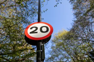 London in Bloom, Road Sign 20MPH a 20MPH road sign in London