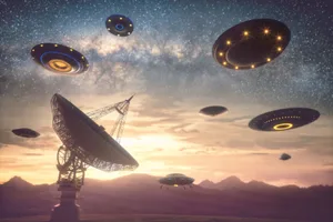 Alien invasion An illustration of an alien invasion.