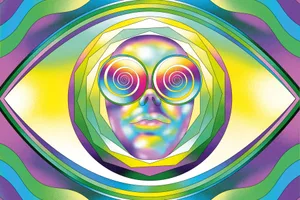 self-hypnosis-illustration Illustration depicting hypnosis. A person's face is inside the pupil of an eye in many different colours.