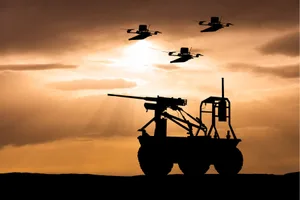 War robot sunset