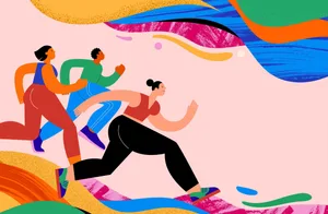 running Cartoon of people running.