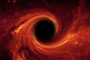 Black hole A black hole in space devours galaxies and stars.