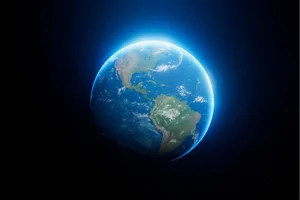 Globe Entire globe in night sky