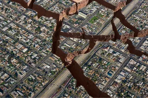 Earthquake California Earthquake cracks in the ground, California