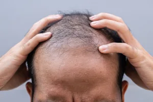 Balding man The scalp of a balding man