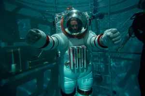 AX5Spacesuit Man in spacesuit underwater