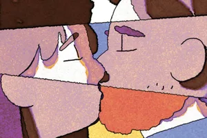 why-do-we-kiss Illustration of two people sharing a kiss