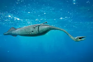 tully-monster 3D mock-up of the Tully monster in the ocean.