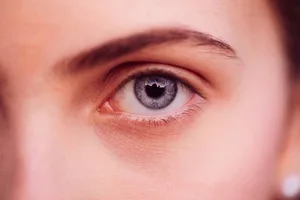 Blue eye One blue eye stares at the camera