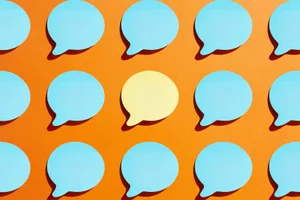 speak-to-be-heard A group of speech bubble shaped adhesive notes