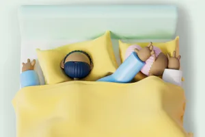 bed-sleeping-position Illustration of a man sleeping in bed