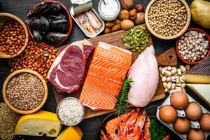 Tofu protein Different protein sources on a table