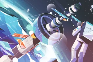 space elevator Illustration of space elevator