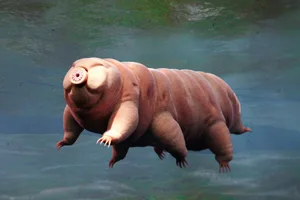 Tardigrade Tardigrade, a microscopic water bear, swims in water.