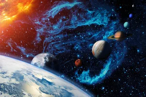 planets Parade of planets in space.