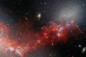 dark-matter-galaxy James Webb Space Telescope has spied a pair of dwarf galaxies engaged in a gravitational dance