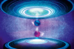 Quantum spin Image depicting spinning particles, representing the quantum property known as spin.