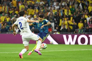 Football Luis Diaz #7 of Colombia scores his team's second goal during the FIFA World Cup 2026 Group K match between Uzbekistan and Colombia at Mexico City Stadium on June 17, 2026 in Mexico City