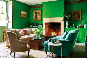 Somerset farmhouse living room landscape Somerset farmhouse living room landscape
