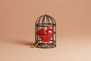 Avoidant attachment A heart locked in a cage