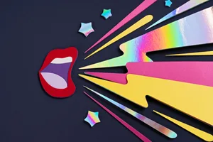 Techniques to calm down Lightning bolts and stars next to an open mouth to signal shouting, made from paper