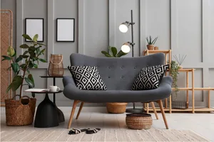interior-decor-luxury Living room with comfortable sofa and decor.