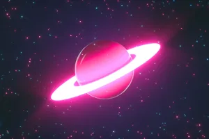 Saturn return A pink neon saturn in space
