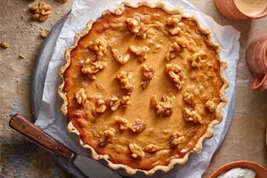 Pumpkin & walnut pie
