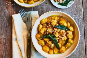 Air fryer pumpkin gnocchi with crispy sage