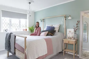 A cool, calm colour palette was key to creating Marnie’s relaxing bedroom. Moodboards, swatches and paint samples ensured she got the exact look she wanted A cool, calm colour palette was key to creating Marnie’s relaxing bedroom. Moodboards, swatches and paint samples ensured she got the exact look she wanted