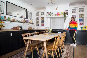 ‘Before we did the extension, we had a galley kitchen that ran down the side of the house,’ Kirstie remembers. ‘Now, situated where the old living room was, it’s much more spacious and is a pleasure to spend time in’ ‘Before we did the extension, we had a galley kitchen that ran down the side of the house,’ Kirstie remembers. ‘Now, situated where the old living room was, it’s much more spacious and is a pleasure to spend time in’