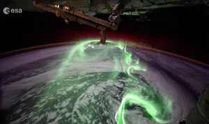Still from a timelapse showing aurora above Earth, captured from the International Space Station by astronaut Sophie Adenot. Credit: ESA (Footage: ESA/NASA) Still from a timelapse showing aurora above Earth, captured from the International Space Station by astronaut Sophie Adenot. Credit: ESA (Footage: ESA/NASA)