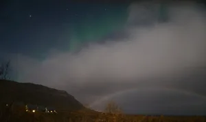 aurora moonbow 06 Aurora borealis, the Northern Lights, and a moonbow. Credit: Chad Blakely / Lights Over Lapland