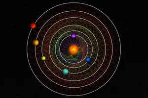 The rare six-planet family orbit star HD110067 with precise timing, the closest completing six orbits while the outermost planet does one. Credit: Thibaut Roger/NCCR PlanetS, CC BY-NC-SA 4.0 The rare six-planet family orbit star HD110067 with precise timing, the closest completing six orbits while the outermost planet does one. Credit: Thibaut Roger/NCCR PlanetS, CC BY-NC-SA 4.0