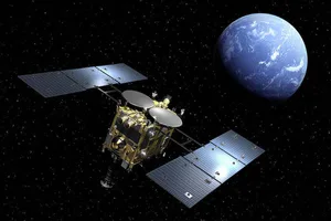 hayabusa2 ryugu Artist's impression of JAXA's Hayabusa2 spacecraft passing near Earth. Credit: JAXA