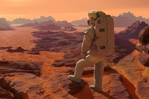 Illustration showing an astronaut on Mars. Credit: dottedhippo / Getty Images Illustration showing an astronaut on Mars. Credit: dottedhippo / Getty Images