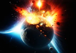 Artist’s impression of planets colliding. Credit: Victor Habbick Visions/Science Photo Library Artist's impression of planets colliding. Credit: Victor Habbick Visions/Science Photo Library