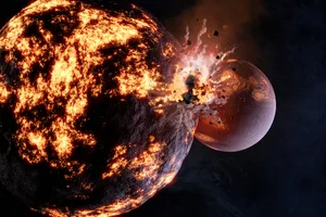 Artist’s impression of an asteroid hitting a planet. Credit: mikdam / Getty Images Artist's impression of an asteroid hitting a planet. Credit: mikdam / Getty Images