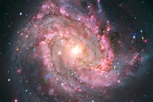 Image of galaxy M83 captured by the Hubble Space Telescope and Chandra X-ray Observatory. Credit: X-ray: NASA/CXC/SAO; Optical: NASA/ESA/AURA/STScI, Hubble Heritage Team, W. Blair (STScI/Johns Hopkins University) and R. O’Connell (University of Virginia); Image Processing: NASA/CXC/SAO/A. Jubett, L. Frattare and P. Edmonds Image of galaxy M83 captured by the Hubble Space Telescope and Chandra X-ray Observatory. Credit: X-ray: NASA/CXC/SAO; Optical: NASA/ESA/AURA/STScI, Hubble Heritage Team, W. Blair (STScI/Johns Hopkins University) and R. O'Connell (University of Virginia); Image Processing: NASA/CXC/SAO/A. Jubett, L. Frattare and P. Edmonds