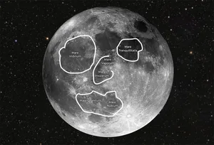 The features that form the Man in the Moon. Credit: BBC Sky at Night Magazine, Mark Garlick, Science Photo Library, Getty Images The features that form the Man in the Moon. Credit: BBC Sky at Night Magazine, Mark Garlick, Science Photo Library, Getty Images