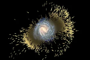 Artist’s impression of debris of the Gaia-Enceladus galaxy. Credit:: ESA (artist’s impression and composition); Koppelman, Villalobos and Helmi (simulation), CC BY-SA 3.0 IGO Artist's impression of debris of the Gaia-Enceladus galaxy. Credit:: ESA (artist's impression and composition); Koppelman, Villalobos and Helmi (simulation), CC BY-SA 3.0 IGO