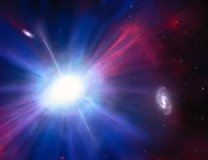 An artist’s impression of a Luminous Fast Blue Optical Transient (LFBOT). Credit: NASA/ESA/NSF’s NOIRLab/Mark Garlick/Mahdi Zamani, NASA/ESA/STScI/Ashley Chrimes (ESA-ESTEC/Radboud University) An artist’s impression of a Luminous Fast Blue Optical Transient (LFBOT). Credit: NASA/ESA/NSF’s NOIRLab/Mark Garlick/Mahdi Zamani, NASA/ESA/STScI/Ashley Chrimes (ESA-ESTEC/Radboud University)
